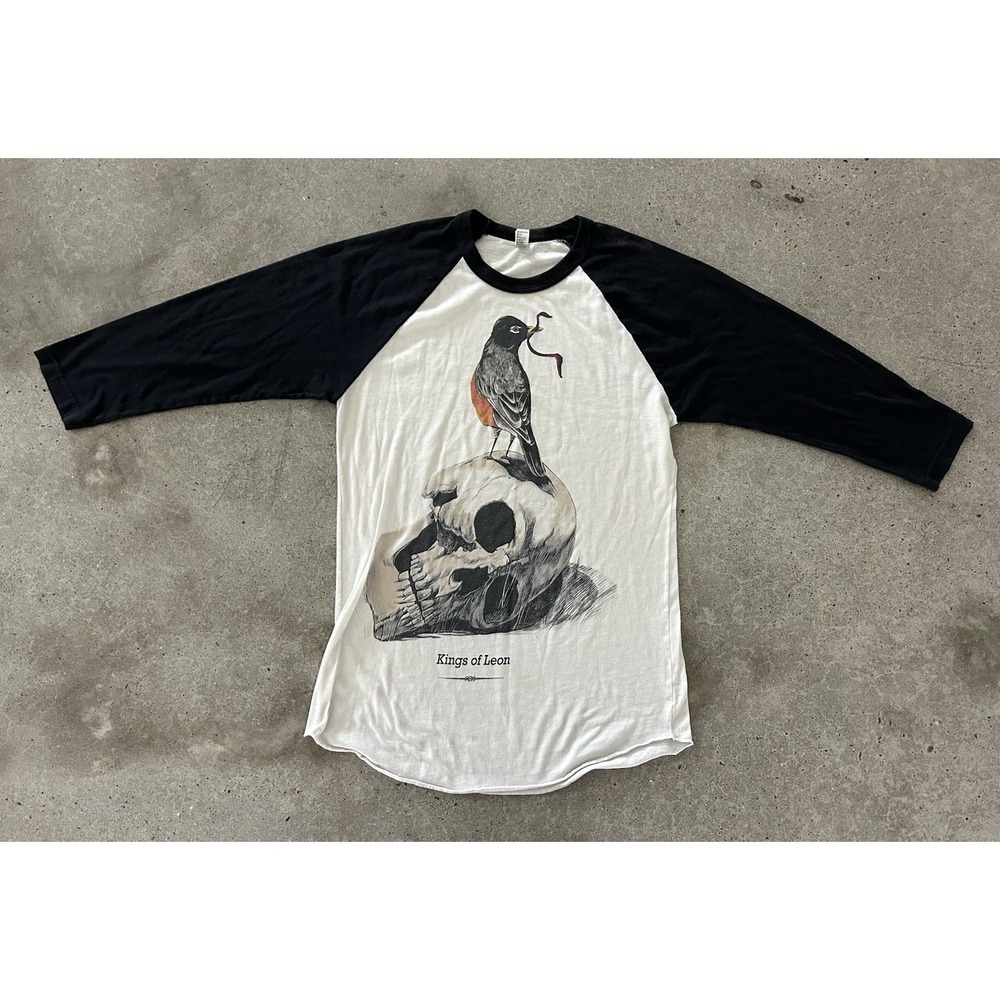 Kings of Leon Raglan Baseball T-Shirt Summer 2010 US Tour Shirt Small GUC